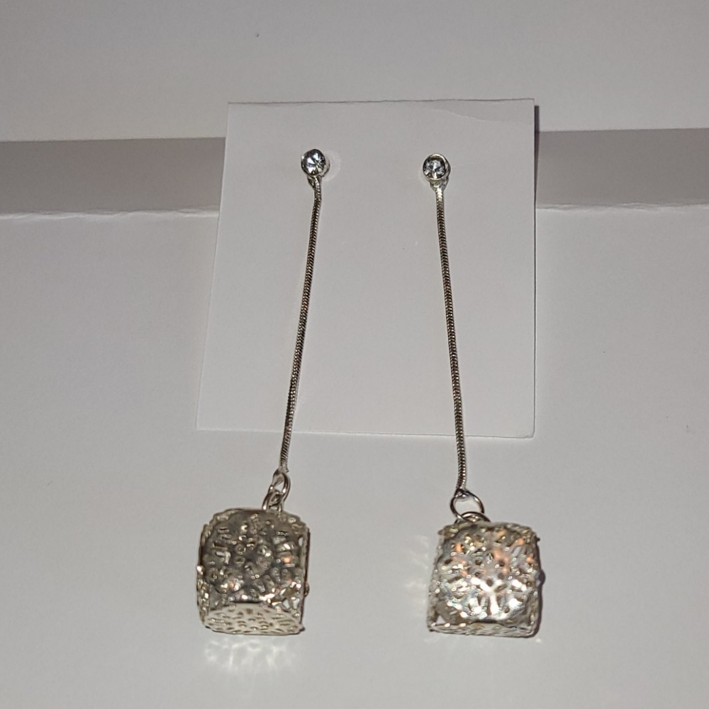 Silver tone earrings